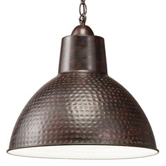 Kichler Missoula 1 -Light Bronze Transitional Metal Bell Medium Hanging Pendant