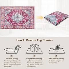 2×3 Machine Washable Area Rug for Entryway, Small Boho Neutral Rug for Front …