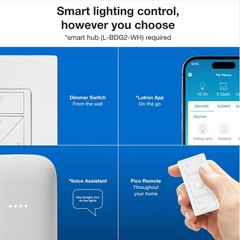 Smart Dimmer Switch LED 150W Single-Pole 3-Way No Neutral Required White