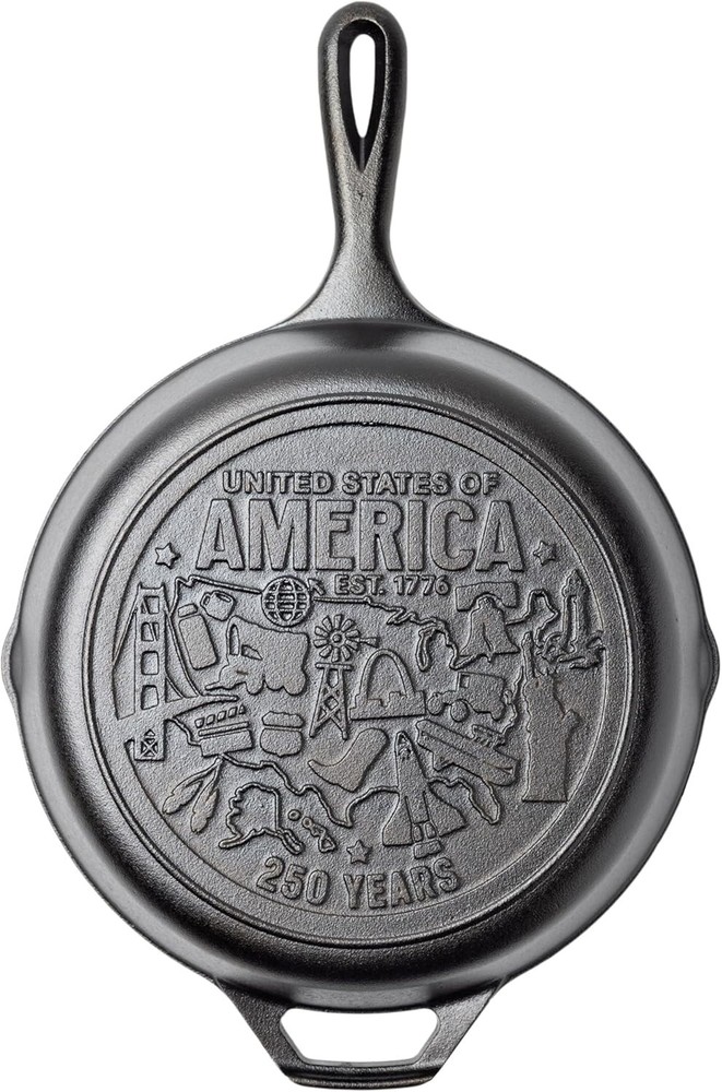 10.25 Inch Cast Iron Skillet Pre Seasoned Frying Pan 250th Anniv Made in USA