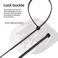ORWUDIZ Cable Zip Ties, 8 Inch Black 600 Pcs, 8*1.38 inches, 600pcs