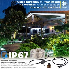 10/25/50/100/150FT Cool White Thick LED Rope Lighting Accent Indoor Outdoor