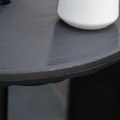 Modern Wood Grain Umbrella Table Tray 19.75in Black