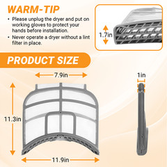 ADQ73373201 Lint Filter Assembly – Dryer Lint Screen Replacement for Ken-more