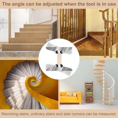 Precision Adjustable Stair Tread Template Tool Set with Level & Measurements