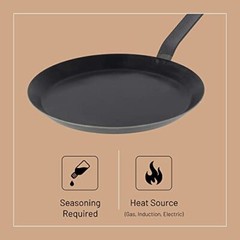 de Buyer Blue Carbon Steel Crepe & Tortilla Pan – 9.5” – Ideal Assorted Sizes