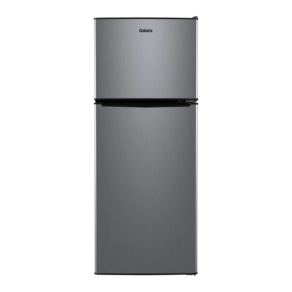 Galanz 4.6 cu ft Stainless Steel Mini Fridge with Freezer—compact, energy-effici