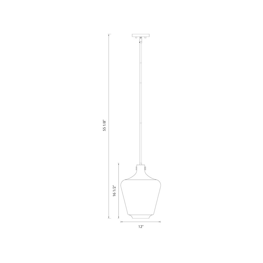 Designers Fountain Day Dream 1 Light Pendant, Black/Gloss Opal – D229M-12P-MB