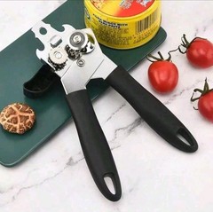 Manual Can Opener Black Handles Stainless Steel Plastic Less Than 10 in