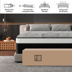 12″14″ Mattress Hybrid Gel Memory Foam Medium Firm Twin Full Queen King In A Box