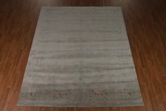 Gray Tribal Indian Area Rug 8×10 Hand-knotted Wool Oriental Carpet for Any Room