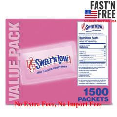 2 Box Sweet’N Low Zero Calorie Sweetener,Sugar Substitute Packet,53oz,1500Count​