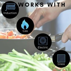 Nonstick Frying Pan 10 Inch Skillet & Grill Pan For Induction Gas or Electric