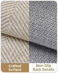 Extremely White Beige Ultra Thin Indoor Door Mat 24″x36″, Machine Washable Fr…