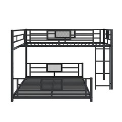 L Shaped Metal Twin over Full Size Bunk Bed