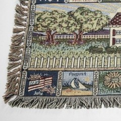 Vintage 12 Months of the Year Woven Tapestry 38″ x 21″ Cottagecore Wall Hanging