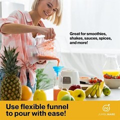 JumblWare 16 fl oz. Clear Plastic Juice Bottles with Caps – 20 Pieces