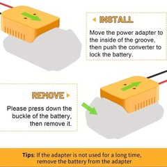 2-Pack Power Wheel Adapter with Fuse Switch Compatible with Dewalt 20V Battery