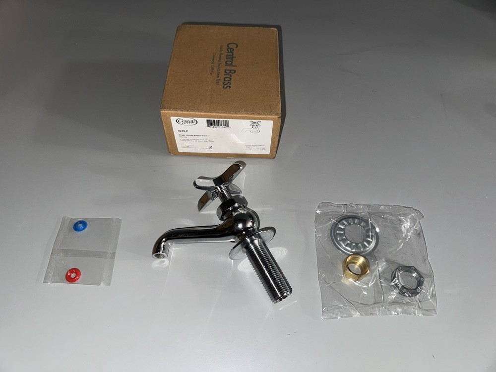 Central Brass 0239-P Single Handle Basin Faucet in Polished Chrome NEW