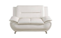 NEW White Leather Gel 2PC Sofa Set Contemporary Modern Living Room Furniture