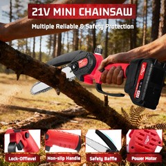 Mini Chainsaw 4/6 Inch Portable Electric Chainsaw Cordless with 2 Chainsaw