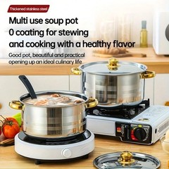 10PC Stainless Steel Cookware Set 5 Pots 5 Lids Deep Stockpots for Kitchen