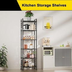 6-Wire Standing Storage Shelf for Bathroom Organizers and Storage & Laundry R…