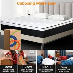12″ Mattress Twin Full Queen King Size Innerspring Foam Mattress in a box CHEVNI