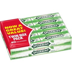 Wrigley’s Gum, Spearmint, 5 Count (Pack of 40) – 3 BOXES