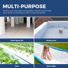 ALORAIR Crawl Space Vapor Barrier 10 mil 10′ x 100′ Crawlspace Encapsulation kit