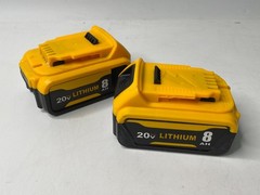 Lot of 2 FOR DEWALT 20V 8.0 AH 144Wh Lithium-Ion Rechargeable Battery W/ Charger