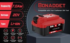 Battery / Charger For Craftsman 20 Volt V20 6.0Ah Li-ion CMCB201 CMCB204 CMCB202