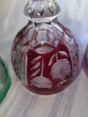 Anna Hutte Echt Bleikristall Red, Purple, Green Wine Water Goblets Set 3