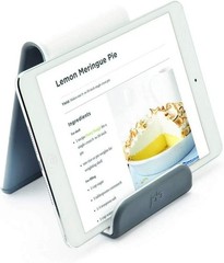 Joie Easel Stand, White with Gray Kitchen Phone/Tablet/Cookbook Holder