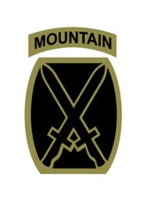 10th MOUNTAIN DIVISION Vinyl Window Decal/Sticker Olive/Black
