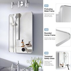 Venlus Medicine Cabinet With Mirror 16 x 24x 4.2 in | MC-1624