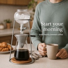 Iced Coffee Cold Brew Drip Coffee Maker Stainless Steal 400mL Borosilicate Glass