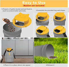 2Pack Black Slide Bucket Lid Mouse Rat Trap Bucket Mousetrap Catcher US Stock