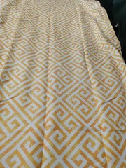 Yellow and White Window Curtains 2 Panels Set