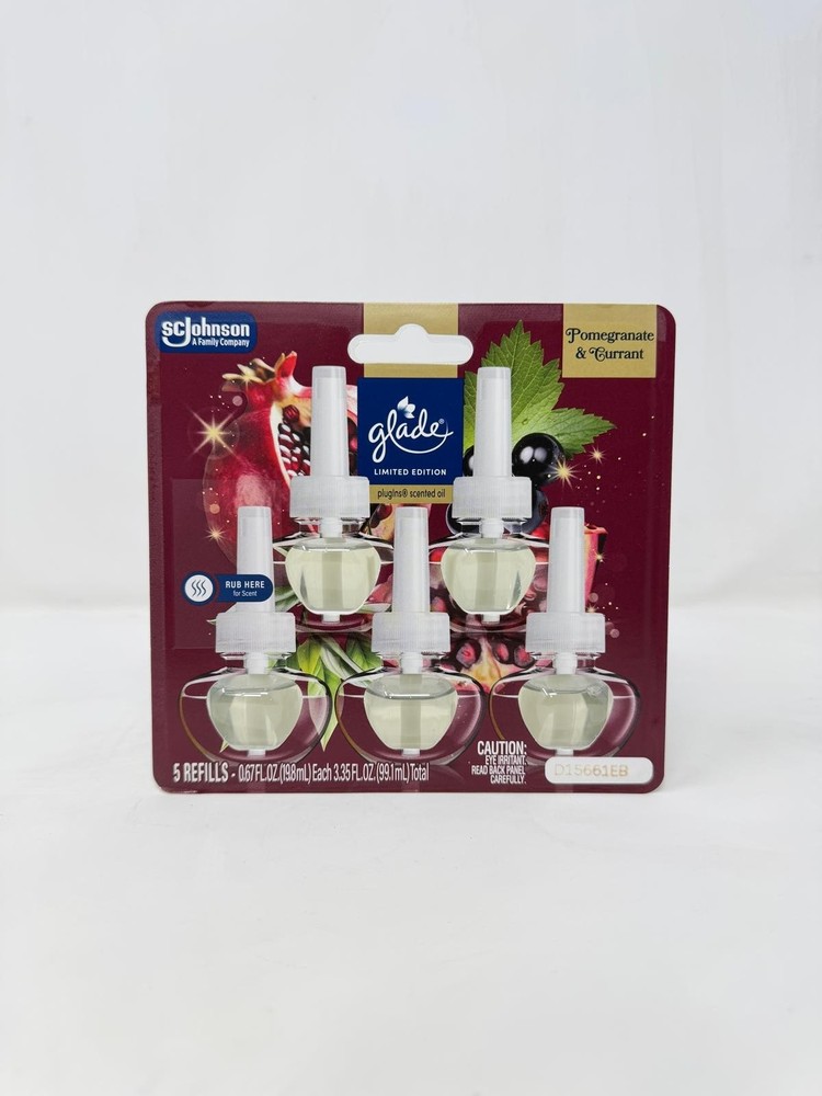 Glade Limited Edition PlugIns Scented Oil Refills, Pomegranate & Currant, 5Count