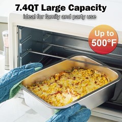 Lasagna Baking Pan with Lid 11×14 Inch Extra Deep 7.4QT Stainless Steel Oven …