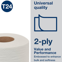 Tork Universal Toilet Paper, T24 (TM1616S), 500 Sheets/Roll – Case of 96 Rolls